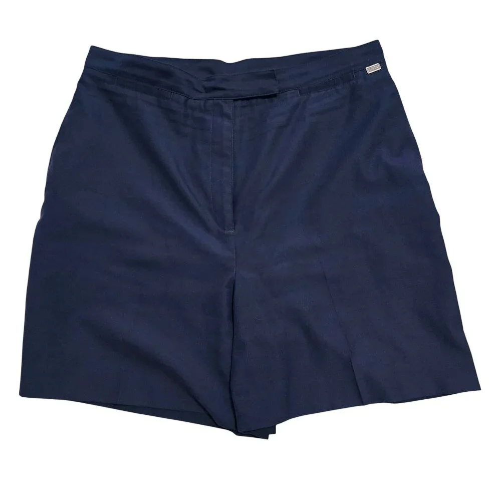 Set of 2 Liz Claiborne Women's Golf Shorts Beige & Navy Flat Front Size 12 - Picture 3 of 13
